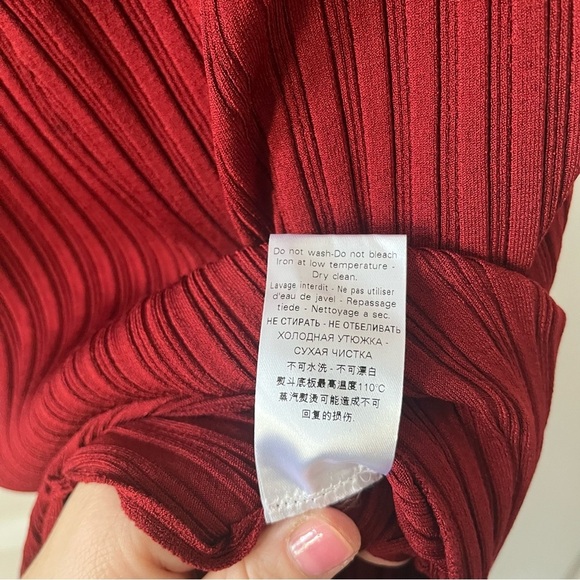 Esteban Cortazar Asymmetric one-shoulder ribbed stretch-knit dress ruffled XL - Picture 14 of 16